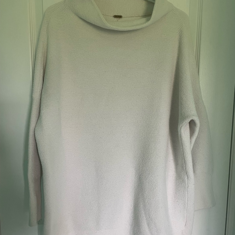 Free People Cream Cowl Neck Sweater - Cream colour